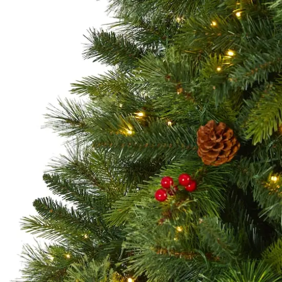 8ft. Pre-Lit Aberdeen Spruce Artificial Christmas Tree, Clear LED Lights {4}