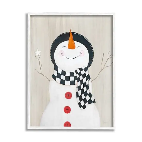 Stupell Industries 16" x 20" Happy Smiling Winter Snowman Gicl&eacute;e Wall Art {1}