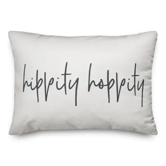 Gray Script Hippity Hoppity Throw Pillow {1}