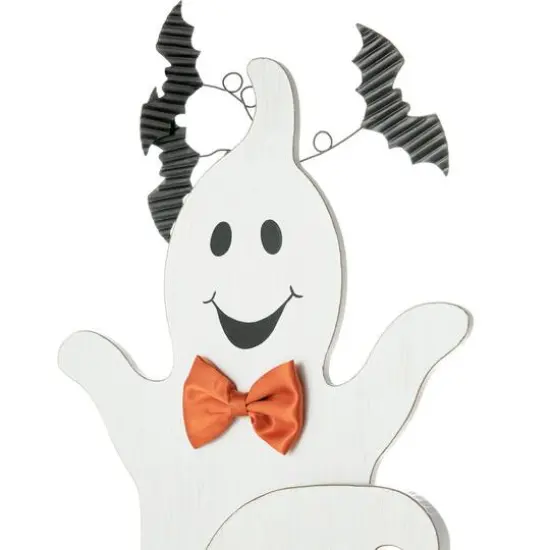 Glitzhome&reg; 37.5" Halloween Wooden Stacked Ghost Porch D&eacute;cor {6}