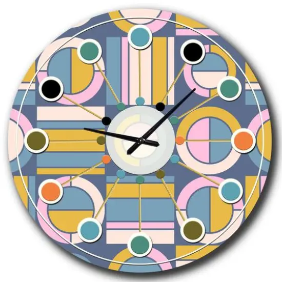 Designart 'Retro Circular Design I Mid-Century Modern Wall Clock {3}