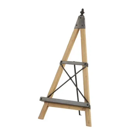Light Brown Iron Industrial Easel, 26" x 14" x 9" {1}