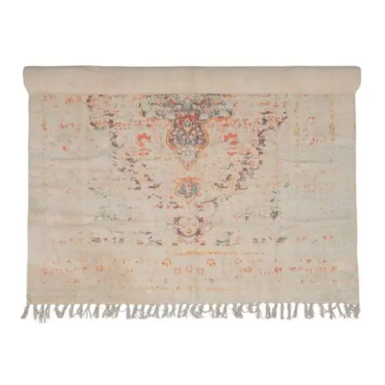 Hello Honey® 5ft. x 7ft. Cotton Chenille Distressed Print Rug with Fringe {1}