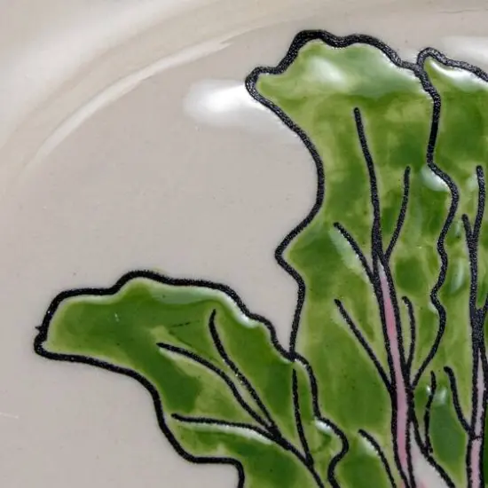 Hello Honey&reg; 7.75" Vegetable & Herb Print Stoneware Plate Set {3}