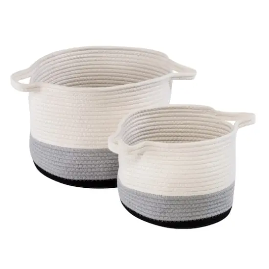 Honey Can Do Black & White Ombré Nesting Cotton Rope Storage Basket Set {12}