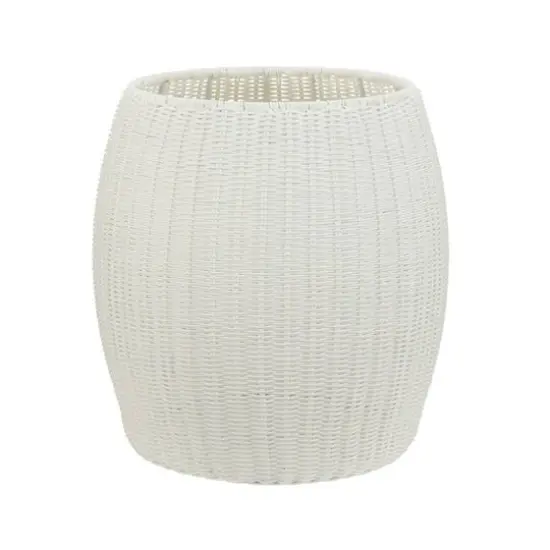Household Essentials 18" Woven Storage End Table White {9}