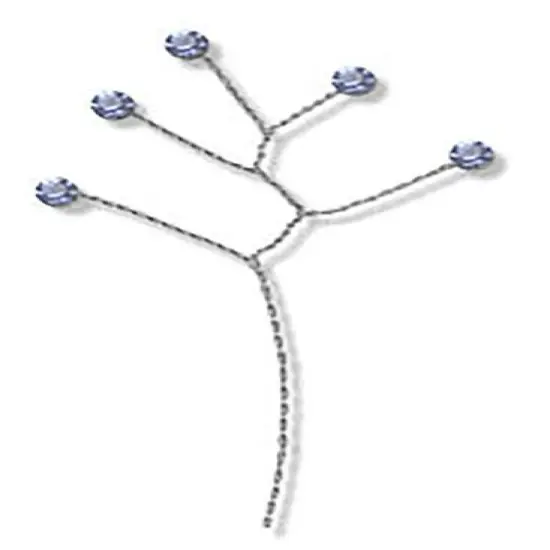 JAM Paper Rinestone Quintet, 12ct. Orchid Purple with Silver Stem {1}