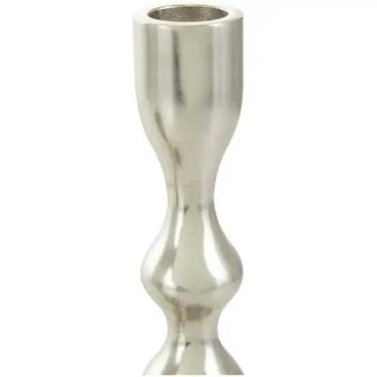 Contemporary Aluminum Taper Candle Holder Set Silver {5}