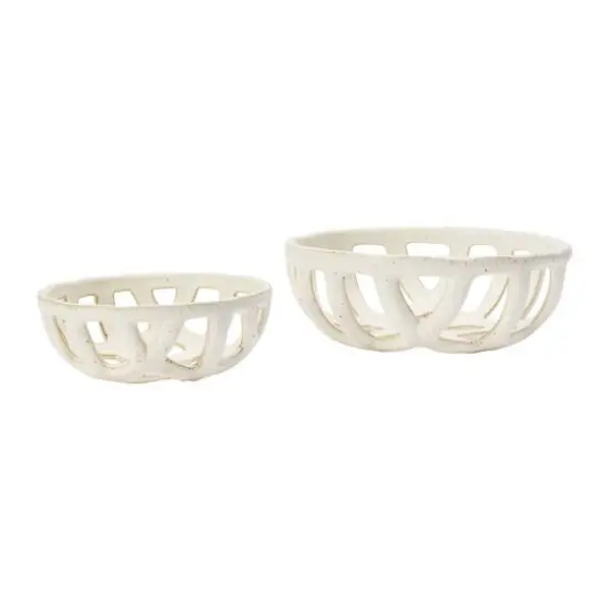 Hello Honey&reg; White Stoneware Fruit Basket Set {4}