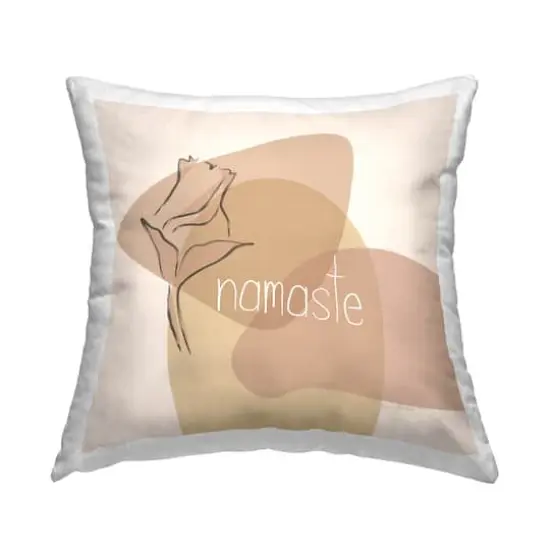 Stupell Industries Namaste Sentiment Rose Floral Boho Abstract Shapes Throw Pillow 18" x 18" {1}