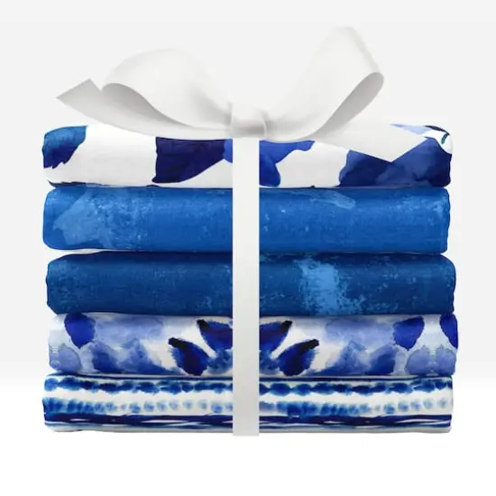 SINGER China Blue Batiks Cotton Fabric Fat Quarters {1}