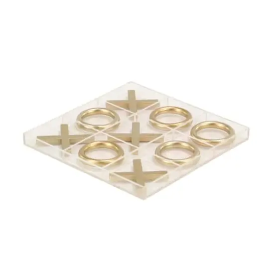 Gold Iron Tic-Tac-Toe Game Set {1}