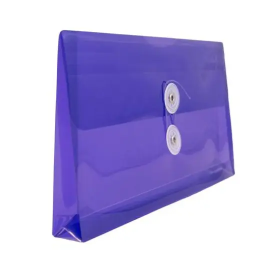 JAM Paper #10 Plastic Envelopes with Button & String Tie Closure, 12ct. Purple {5}
