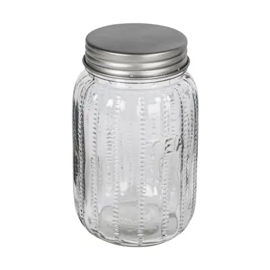 Hello Honey Tea Embossed Glass Jar with Metal Lid {1}