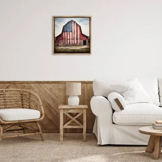 Stupell Industries Americana Barn View Floater Framed Art Brown {3}