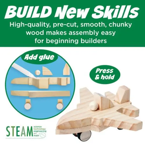 Creativity for Kids&reg; Buildeez!&trade; Ace Jet Plane Wooden Model Set {6}