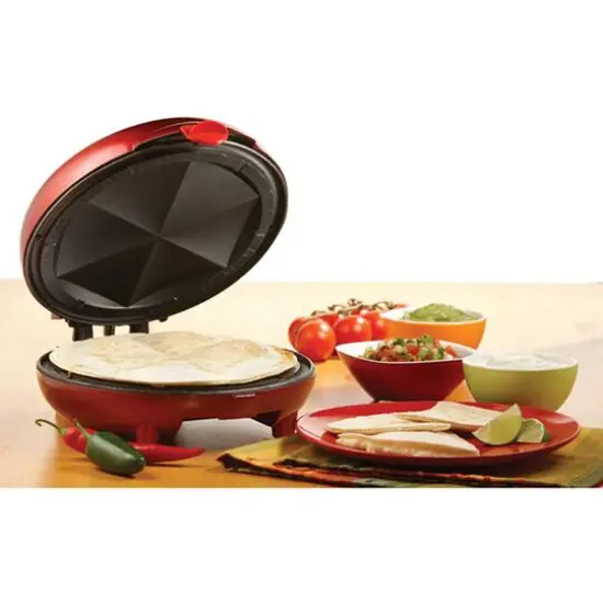 Brentwood 8" Red Nonstick Quesadilla Maker {9}