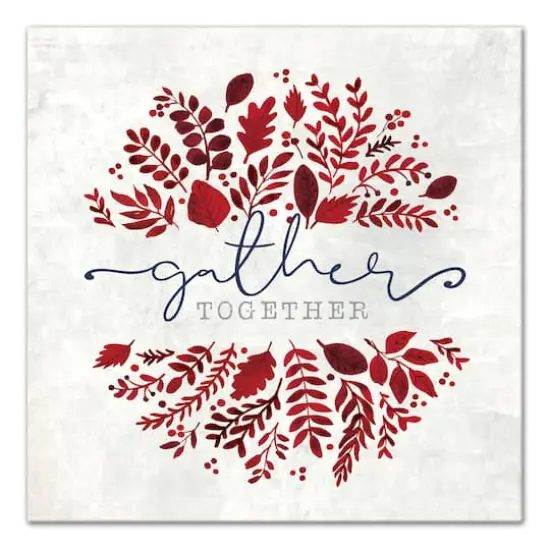 Gather Together Leaves Autumn Canvas Wall Art {1}