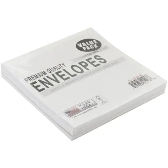 Leader Paper Products 6" x 6" White Envelopes, 25ct. {3}