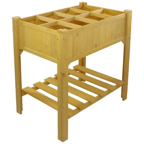 3ft. Wooden Raised Garden Bed Planter Box With Shelf {1}