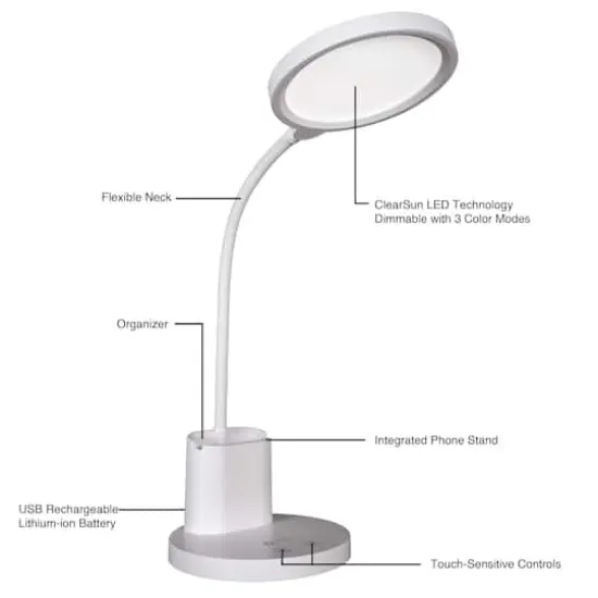 OttLite® Rechargeable LED Lamp with Phone Holder {5}