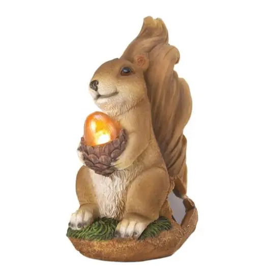 7" Squirrel Solar Statue {4}