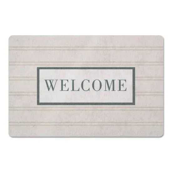 Welcome Stripe Floor Mat Blush/White {1}