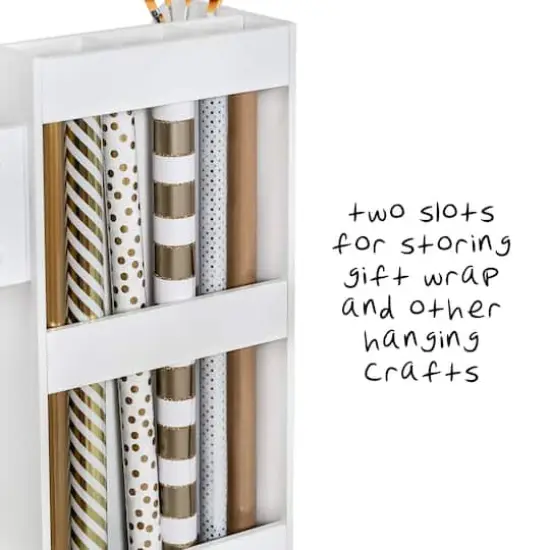 Honey Can Do 3-Drawer White Rolling Craft Cart with Drawers & Slotted Compartments {4}