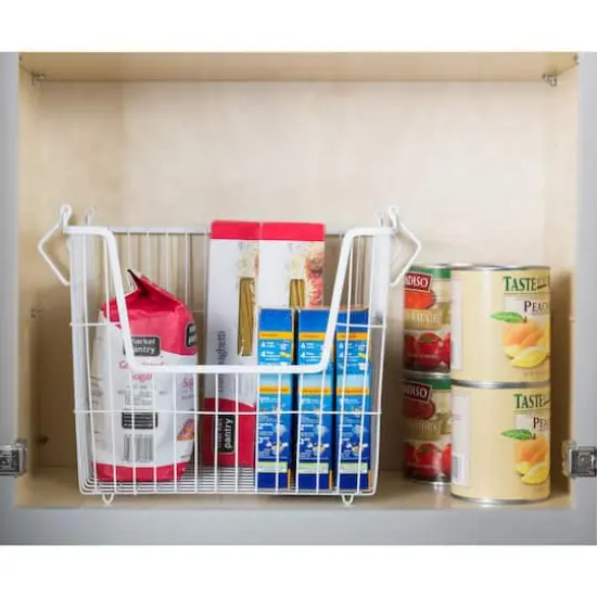 DII&reg; Large Rectangle Metal Basket White {4}