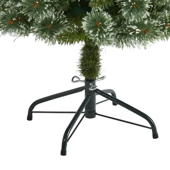 4ft. Pre-Lit Wisconsin Slim Snow Tip Pine Artificial Christmas Tree with Clear LED Lights {5}