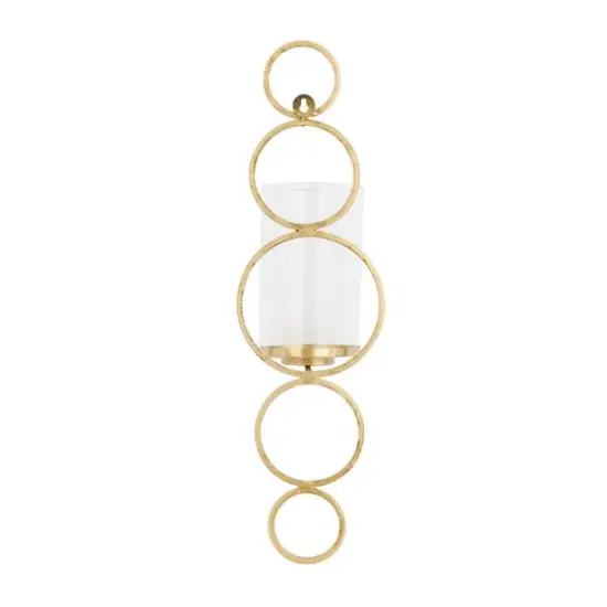 CosmoLiving by Cosmopolitan 25" Gold Glam Wall Sconce {5}