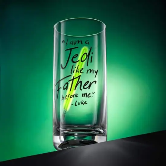 JoyJolt&reg; Star Wars&trade; 14.2oz. New Hope Luke Skywalker Green Lightsaber Tall Drinking Glass, 2ct. {3}