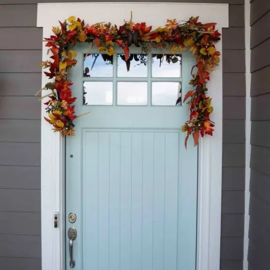 9ft. LED Lit Fall Harvest Leaf Artificial Garland {6}