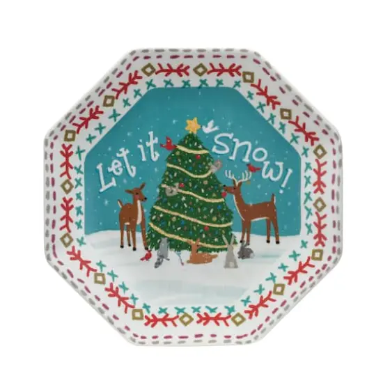 Hello Honey&reg; 8" Let It Snow Ceramic Octagon Plate {1}