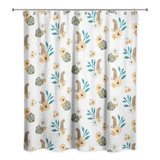 Tropical Jag Shower Curtain White {1}