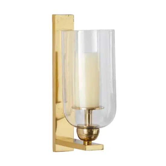 Gold Aluminum Modern Wall Sconce, 6" x 8" x 16" {1}