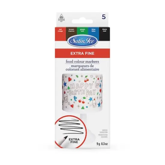 Satin Ice&reg; Extra Fine Tip Food Color Markers Set {1}