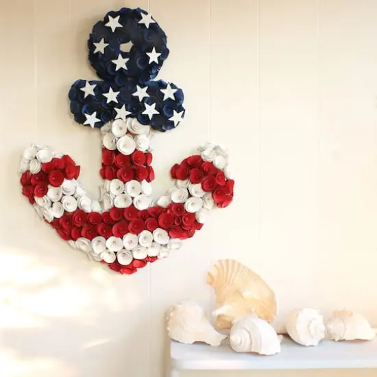 20" Red, White & Blue Anchor Decoration {3}