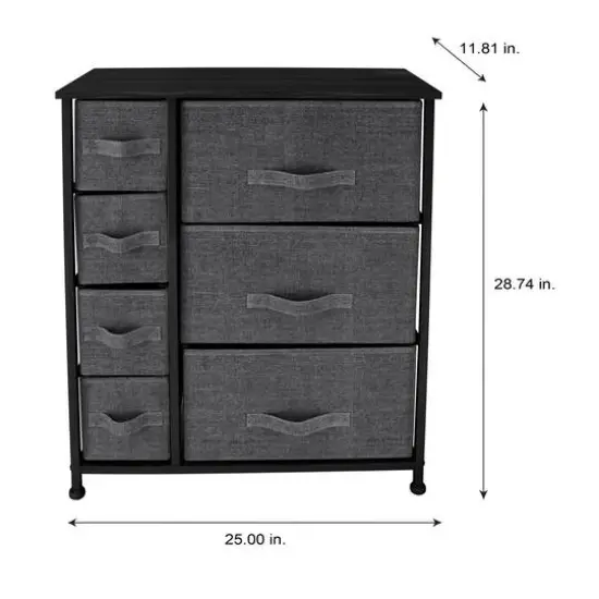 Simplify 7 Drawer Storage Dresser Gray {5}