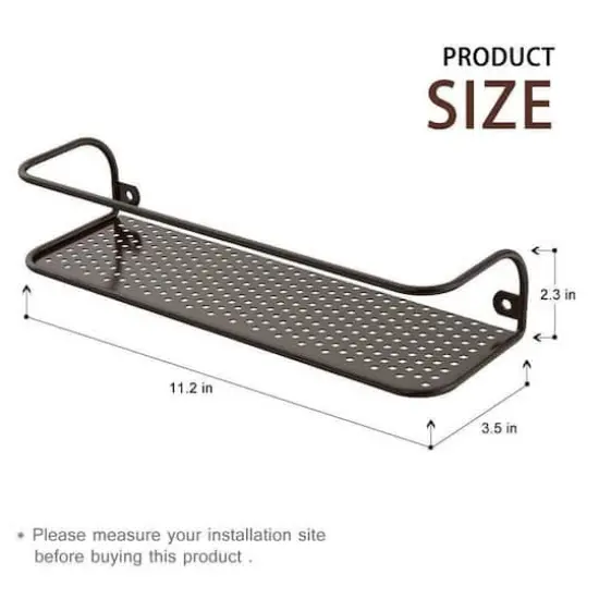 NEX&trade; Brown Wall-Mount Metal Spice Racks with Guard Rail, 4ct. {3}