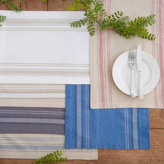 DII&reg; French Stripe Placemats, 6ct. Tango Red {7}