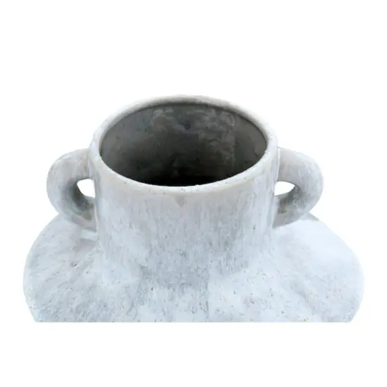 Hello Honey&reg; 8.25" Stoneware Vase With Reactive Glaze Finish & Vertical Handles {3}