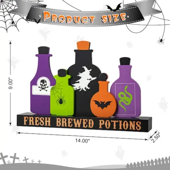 Glitzhome&reg; 14" Halloween Poison Bottles Table D&eacute;cor {9}