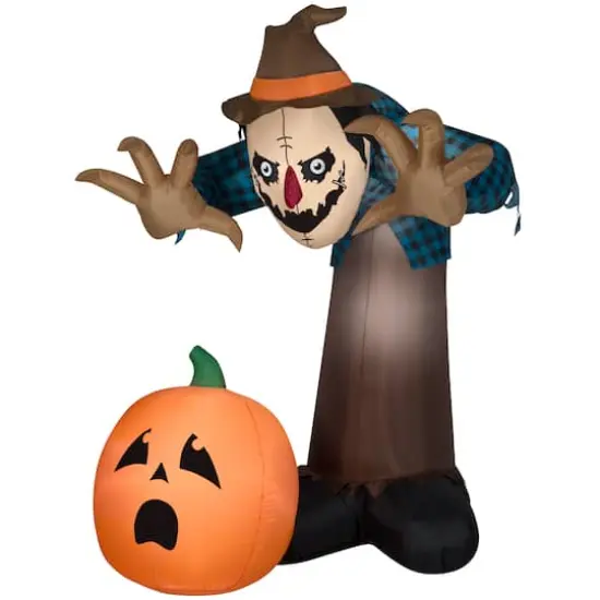 7.5ft. Animated Airblown&reg; Inflatable Halloween Giant Reaching Hunched Scarecrow {1}