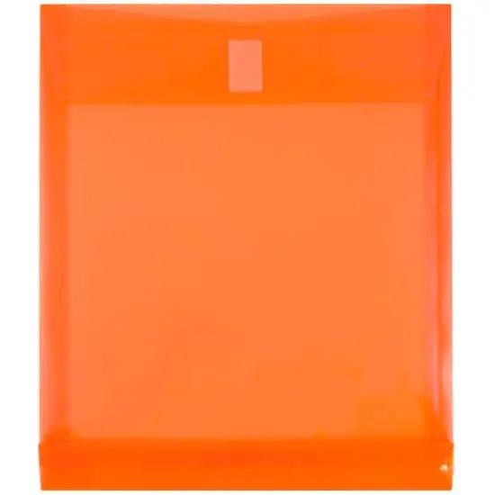 JAM Paper VELCRO&reg; Closure 9.75" x 11.75" Expandable Open End Envelopes, 12ct. Orange {1}