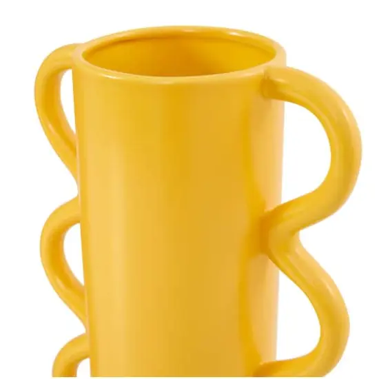 CosmoLiving by Cosmopolitan Bright Ceramic Wavy Handle Vase Set {4}