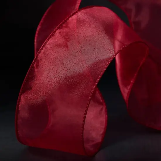 2.5" x 10yd. Sheer Wired Ribbon by Celebrate It® Specialty Red {3}