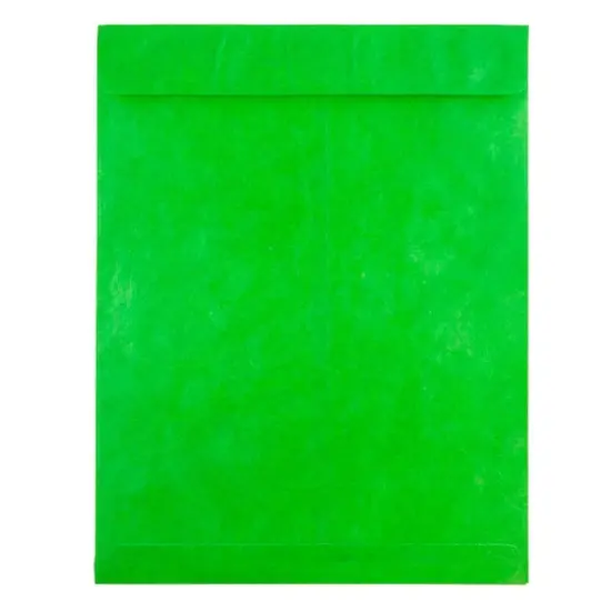 JAM Paper 10" x 13" Tyvek Tear-Proof Open End Catalog Envelopes, 25ct. Lime Green {1}
