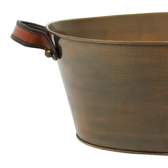 31" Bronze Metal Contemporary Wine Holder Bucket {4}