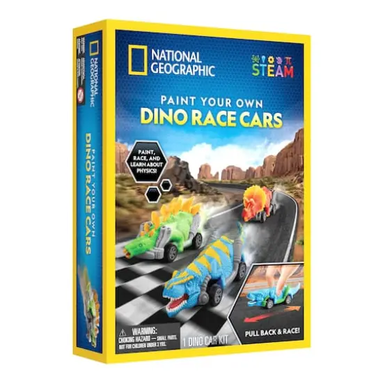 National Geographic&trade; Paint Your Own Dino Race Cars Kit {1}